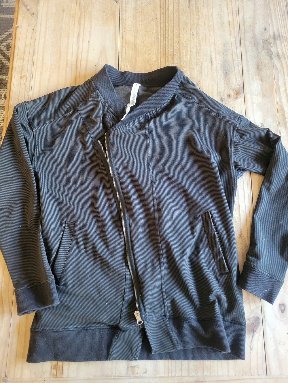 lululemon athletica Black Zip-Front Bomber Jacket